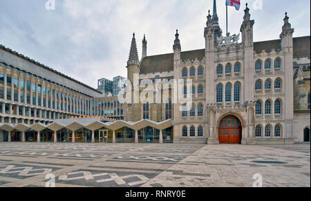 La VILLE DE LONDON LONDON GUILDHALL PRÈS DE GRESHAM ET RUES BASINGHALL Banque D'Images