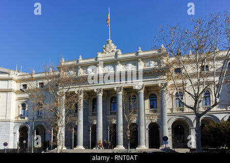 MADRID, ESPAGNE - 22 janvier 2018 : Construction de bourse en ville de Madrid, Espagne Banque D'Images