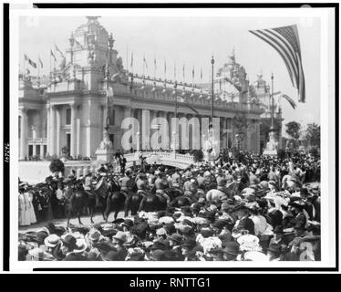 La cavalerie et la foule à l'exposition universelle de Saint-Louis Banque D'Images