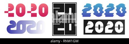 Ensemble de 2020 texte vector design sur fond blanc. Bonne année collection. Idéal pour site web, affiche, carte d'invitation, bannière et autres. Scalab Illustration de Vecteur