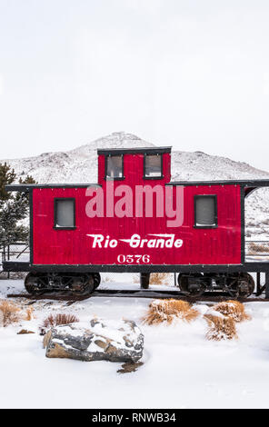 Fourgon d'origine # 0576, vers 1886, construit par Denver & Rio Grande Western Railway. La D&RGWR fondée Salida, Colorado, en 1880. Banque D'Images