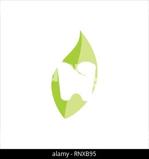 Conception de logo de feuilles isolées modèle vectoriel Illustration de Vecteur