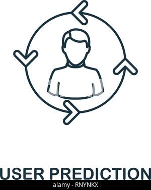 Prédiction de l'utilisateur l'icône Contour. Ligne mince de style des icônes de big data collection. Pixel élément simple parfait pour l'icône de prévision de l'utilisateur, les applications web design Illustration de Vecteur