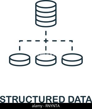 Icône Description de données structurées. Ligne mince de style des icônes de big data collection. Pixel simple parfait pour l'icône de l'élément de données structurées, les applications web design Illustration de Vecteur