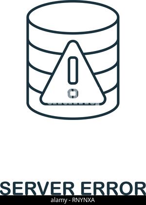 L'icône Contour d'erreur du serveur. Ligne mince de style des icônes de big data collection. Pixel élément simple parfait pour l'icône d'erreur du serveur web design, applications Illustration de Vecteur