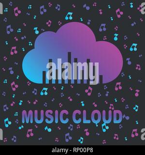 Musique cloud, cloud logo, logo Vector Modèle. La diffusion en continu. Musique Cloud signe. Vector Illustration d'une bonne promotion. EPS 10 Illustration de Vecteur