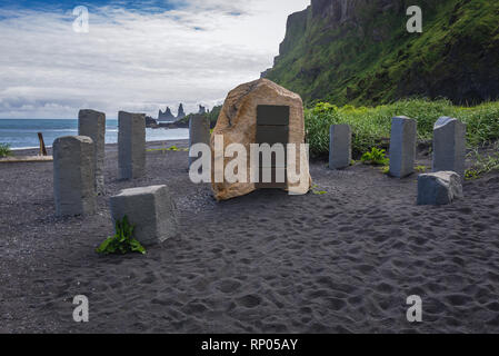 Monument du marin allemand dans la région de Vik i Myrdal village en Islande Banque D'Images