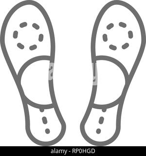 Semelles orthopédiques, l'icône de la ligne du pied plat. Illustration de Vecteur