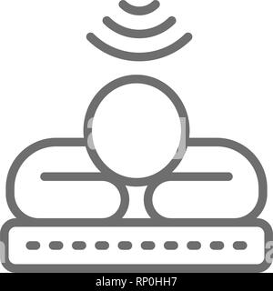 X-ray scanner, IRM, imagerie par résonance magnétique du corps, de l'icône de la ligne de diagnostic médical. Illustration de Vecteur