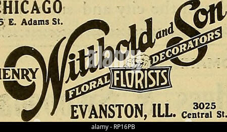 . La fleuriste américain : un journal hebdomadaire pour le commerce. La floriculture ; fleuristes. 2S4 l'American Fleuriste. Aug-'. 13, dessins ou couper les rameurs seront livrés pour le commerce dans d'autres villes par les entreprises ci-dessous, l'lieading les détaillants dans les villes indiquées, sur le fil, les commandes par téléphone ou par courrier. Fleuristes au détail plus important dans le comté de Westchester. Membres F.T.D. Créé en 1908. New York Co. Floral Yonkers, N. Y. New Rochelle, NEW YORK) Cor. Maison Sqnare 542 Main St, KANSAS CITY MISSOURI ±LOWiERS "membres de la fleuriste livraison Telegraph' mentionner la fleuriste américain lors de l'écriture de Chicago 75 E. Adams St.. HEN Banque D'Images