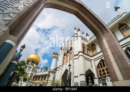 Singapour - Le 21 janvier 2019 : la mosquée Sultan Masjid sur North Bridge Road dans le district de Kampong Glam, Singapour Banque D'Images