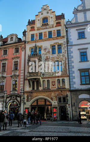 Une vue de Prague est célèbre d'old town square. Banque D'Images