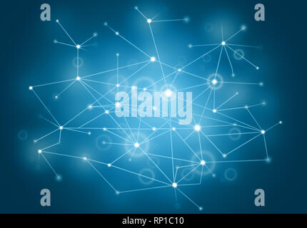 Style polygonal futuriste de réseau vectoriel abstrait arrière-plan pour les affaires, de la technologie ou de la science présentation. La structure moléculaire, cybernetic points. Banque D'Images