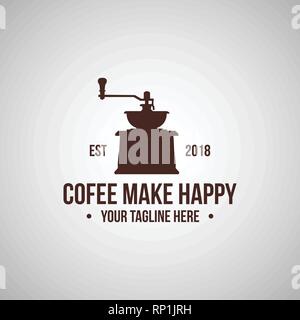 Vintage Coffee shop logo vector illustration. L'icône de café expresso symbole. Café Espresso signe. Coffee shop logo emblème vector Illustration de Vecteur