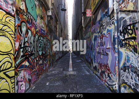 Des allées et Melbourne Street Art Banque D'Images