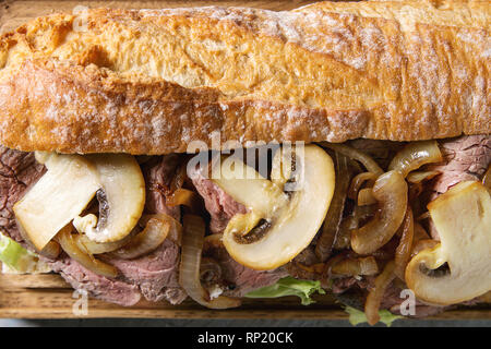 Sandwich baguette Boeuf Banque D'Images