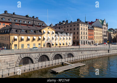 Stockholm, Suède - mai 6, 2016 : Ryning Palace à Riddarhustorget et carré de la Chambre des Chevaliers, place publique à Gamla Stan, la vieille ville de cen Banque D'Images