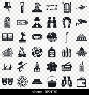 Des jeux pour des profils icons set, le style simple Illustration de Vecteur