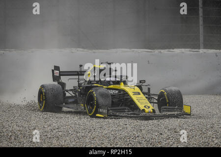 Barcelone, Espagne. Feb 19, 2019. Daniel RICCIARDO (aus), Renault Sport F1 Team R19, l'action blocage durant l'hiver Formule 1 essais du 18 au 21 février 2019 à Barcelone, Espagne - : Championnat du Monde de Formule 1 de la FIA 2019, Test à Barcelone, le Crédit : dpa/Alamy Live News Banque D'Images