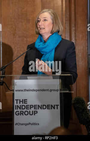 Londres, Royaume-Uni. 20 février 2019. "Le Groupe indépendant' tiennent une conférence de presse des députés Anna Soubry, Sarah Wollaston et Heidi Allen qui ont démissionné du parti conservateur à rejoindre les bras de parti politique. Crédit : Peter Manning/Alamy Live News Banque D'Images