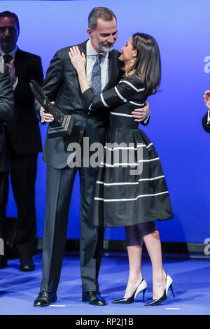Madrid, Espagne. Feb 20, 2019. Le roi Felipe VI d'Espagne, la Reine Letizia d'Espagne assiste à au roi Felipe VI d'Espagne de la "la paix mondiale & Liberté Award' lors de la séance de clôture de la 'World Law Congress (WLC)" de "l'Association mondiale des juristes (WJA)' au théâtre Royal le 20 février 2019 à Madrid, Espagne. Credit : Jimmy Olsen/Media Espagne*** ***aucune perforation/Alamy Live News Banque D'Images