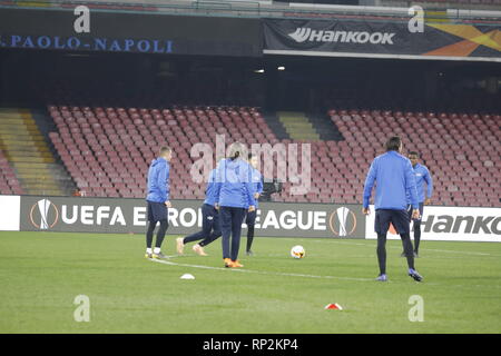 Naples, Italie 20 Feb, 2019. La formation de l'équipe de football de Zurich avant le match de demain contre Napoli dans leaghue.L'Europe, l'Europe, Ligue de football callajon, Maradona, ancelotti Crédit : Fabio Sasso/ZUMA/Alamy Fil Live News Banque D'Images