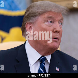 Washington DC, USA. Feb 20, 2019. Le Président des Etats-Unis, Donald J. Trump rencontre Sebastian Kurz Chancelier fédéral de la République d'Autriche dans le bureau ovale de la Maison Blanche à Washington, DC, mercredi 20 février, 2019. Crédit : Chris Kleponis/piscine par CNP Crédit : MediaPunch MediaPunch /Inc/Alamy Live News Banque D'Images