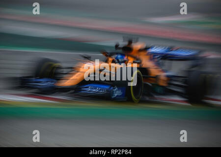 Barcelone, Espagne. Février 20, 2019 : Carlos Sainz (ESP) de l'équipe McLaren durs dans sa MCL34 pendant trois jours de l'hiver Formule 1 essais au Circuit de Catalunya Crédit : Matthias Rickenbach/Alamy Live News Banque D'Images