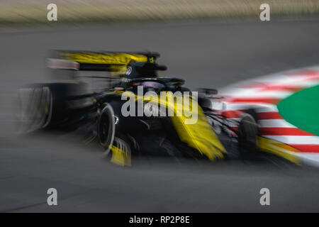 Barcelone, Espagne. Février 20, 2019 : DANIEL RICCIARDO (AUS) équipe de lecteurs Renault RS19 dans son pendant trois jours de l'hiver Formule 1 essais au Circuit de Catalunya Crédit : Matthias Rickenbach/Alamy Live News Banque D'Images