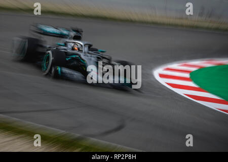 Barcelone, Espagne. Février 20, 2019 : Valtteri Bottas (FIN) de l'écurie Mercedes durs dans sa W10 au cours de la troisième journée de l'hiver Formule 1 essais au Circuit de Catalunya Crédit : Matthias Rickenbach/Alamy Live News Banque D'Images