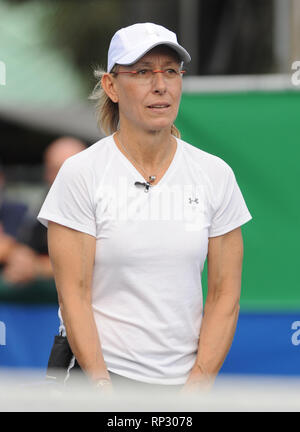 DELRAY Beach, FL - 07 novembre : Martina Navratilova s à la 2009 Chris Evert/Pro-Celebrity Raymond James Tennis Classic à Delray Beach Tennis Center le 7 novembre 2009 à Delray Beach, Floride Personnes : Martina Navratilova Banque D'Images