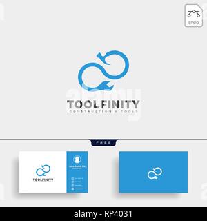 Outils de construction modèle infinity logo icône illustration vectorielle élément isolé - vector Illustration de Vecteur