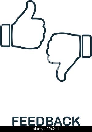L'icône Contour de rétroaction. L'élément de la ligne fine collection icônes crowdfunding. L'assurance-chômage et de ux. Parfait pour l'icône commentaires Pixel web design, apps, logiciels Illustration de Vecteur