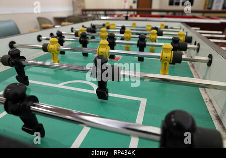 Table football utilisé en loisirs de l'aire utilisée pour les enfants à jouer pour le divertissement gmaes Banque D'Images