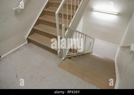 Escalier de secours utilisés pour évacuer en toute sécurité personnes durant une urgence Banque D'Images