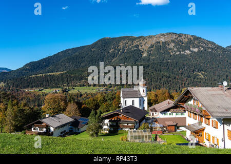 Wamberg près de Garmisch est le plus élevé de l'Allemagne d'altitude village. Banque D'Images