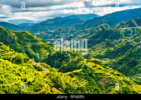 Les terrasses de riz de Banaue - le nord de Luzon, l'UNESCO patrimoine mondial en Philippines. Banque D'Images
