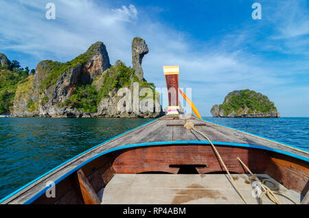 Koh Kai Krabi Thailande bateau en bois Banque D'Images