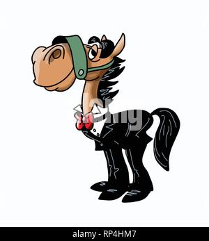 Un cheval de dessin animé portant un smoking habillé pour une balle partie vector illustration Illustration de Vecteur