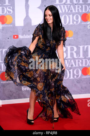 Lily Allen participant à la Brit Awards 2019 à l'O2 Arena, Londres. Banque D'Images