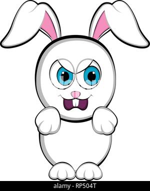 Mignon lapin de Pâques en colère Illustration de Vecteur
