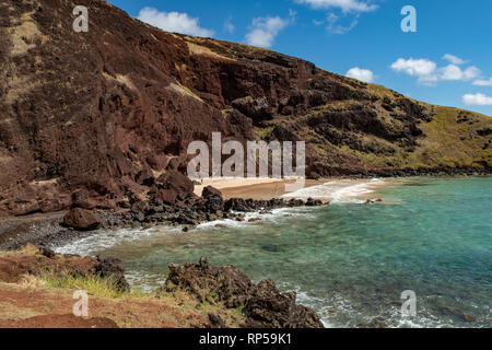 Plage de Ovahe, île de Pâques, Chili Banque D'Images