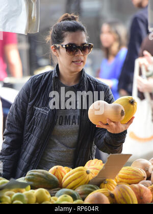 America Ferrera et boissons Kombucha échantillons parcourt le produire au marché des fermiers dans Studio City, Californie comprend : America Ferrera Où : Los Angeles, California, United States Quand : 20 Jan 2019 Credit : WENN.com Banque D'Images