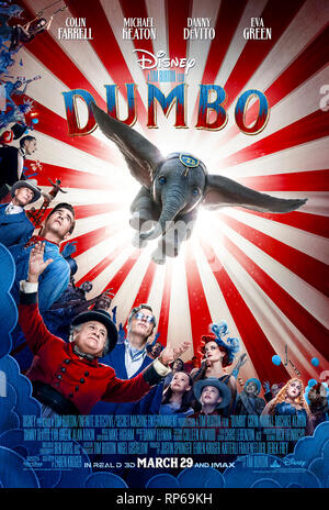 Dumbo (2019) réalisé par Tim Burton et avec Eva Green, Colin Farrell et Michael Keaton. Banque D'Images