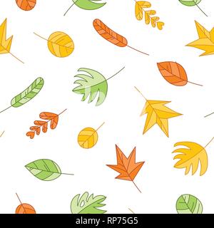 Modèle plat leaf pattern transparente. vector illustration d'arrière-plan pour la mode, album, surface design Illustration de Vecteur