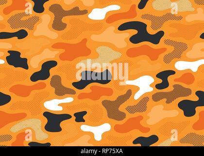 Camouflage moderne Orange motif transparent. vector illustration d'arrière-plan pour la mode, design de surface Illustration de Vecteur