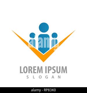 Concept design de logo. Contrôle de la famille. L'élément de modèle graphique symbole Illustration de Vecteur