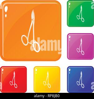 Forceps hôpital icons set vector color Illustration de Vecteur