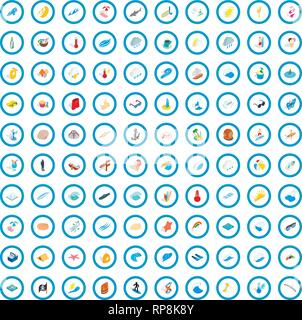 100 beach icons set, style 3D isométrique Illustration de Vecteur
