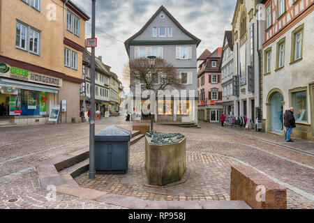 Schwaebisch Hall, Allemagne - 19 Février 2019 : les rues de Schwaebisch Hall, Baden Wuerttemberg est un état dans le sud-ouest de l'Allemagne Banque D'Images